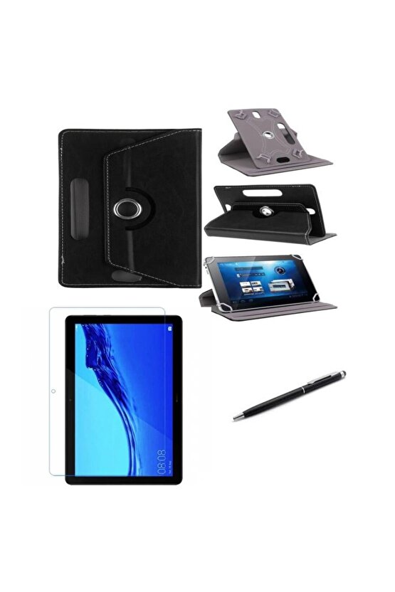Lenovo TAB M10 TB-X605LC 10.1 Standlı Tablet Kılıfı+Nano Kırılmaz Ekran Koruyucu+Dokunmatik Kalem