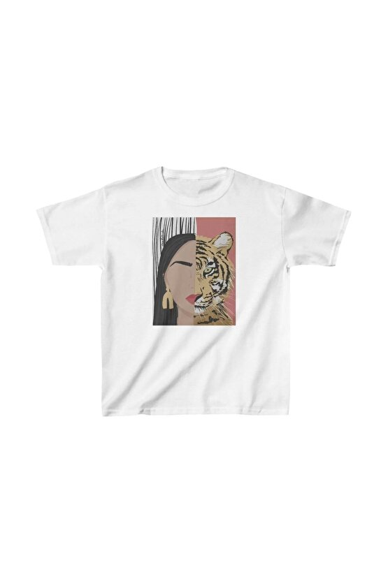Unisex Çocuk Baskılı T-Shirt - Beyaz