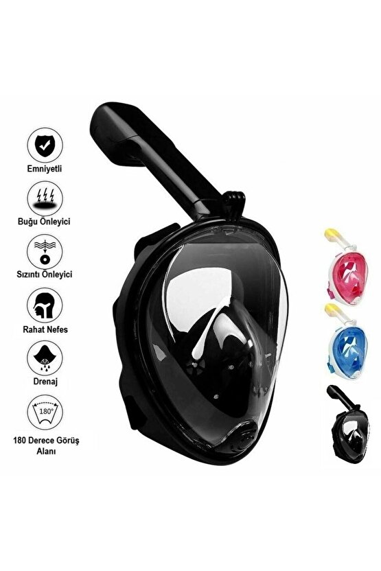 Tam Yüz Dalış Maskesi Buğu Önleyici Şnorkel Fullface Yüzücü Maskesi