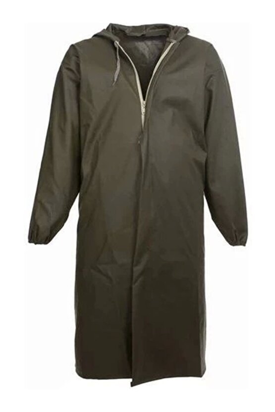 Liman, Avci, Balıkçı, Kurye Kapüşonlu Pardösü Yağmurluk - Haki