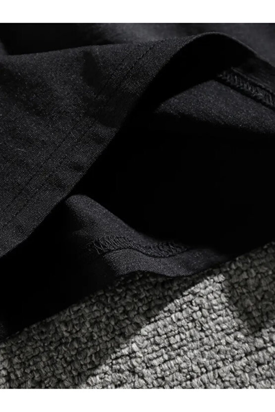 Erkek Dağ Grafikli Tişört, Yaz için Büyük Beden Rahat T-shirt - Siyah