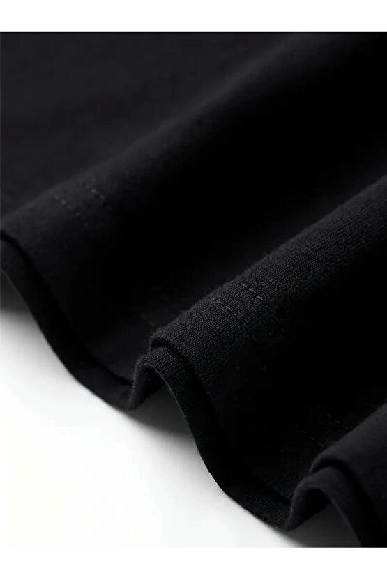 Rahat Bisiklet Yaka Tişört, Yaratıcı Karikatür Baskı - Yumuşak Polyester, Her Mevsim Giyilebilir- Si