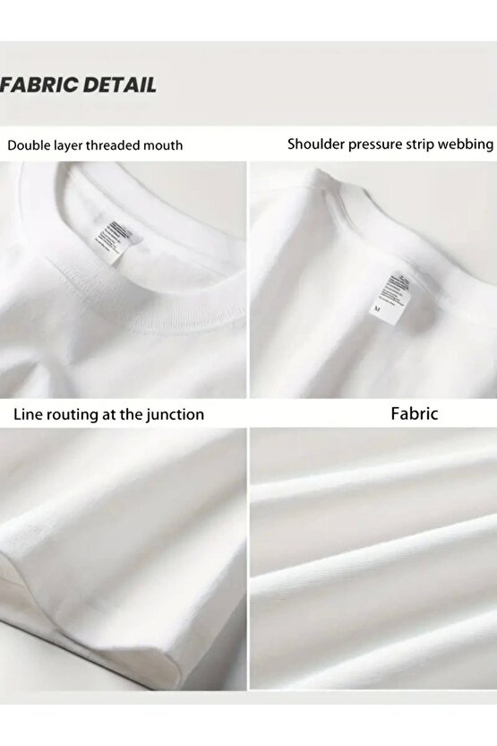 AICG Ön Arka Baskılı Bisiklet Yaka Kadın Oversize Bisiklet Yaka T-shirt - Beyaz