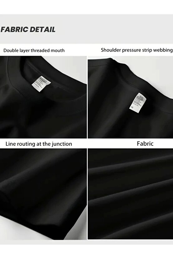 Velmora Premium AICG Ön Arka Baskılı Bisiklet Yaka Kadın Oversize Bisiklet Yaka T-shirt - Siyah