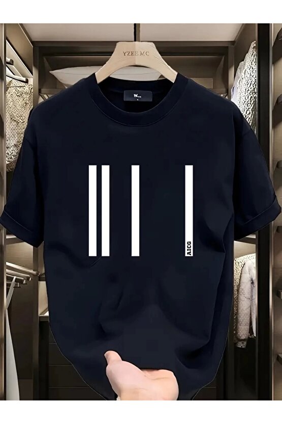 Velmora Premium AICG Ön Arka Baskılı Bisiklet Yaka Kadın Oversize Bisiklet Yaka T-shirt - Siyah