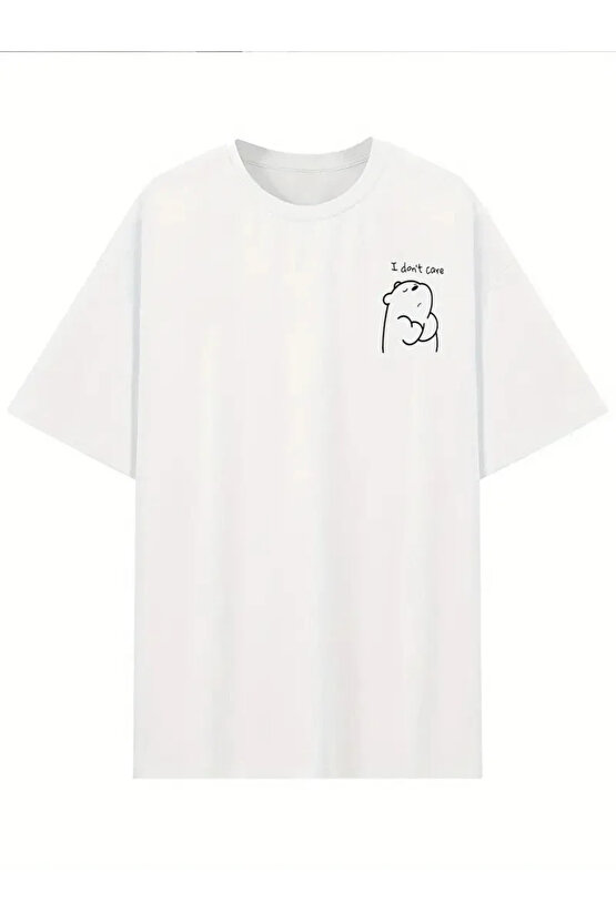 [Günlük T-Shirt] Hafif Kadın Günlük T-Shirt | Bol Kesim, Kısa Kollu, Yuvarlak Yaka, Eğlenceli Karika