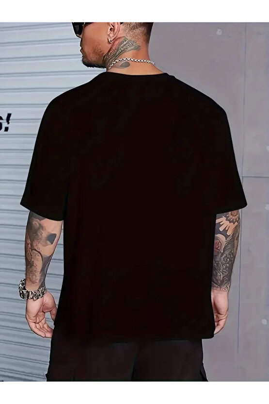 Büyük Beden Erkek Whatever Baskılı Tişört, Oversize Erkekler İçin Yaz Modası Kısa Kollu Tişörtler