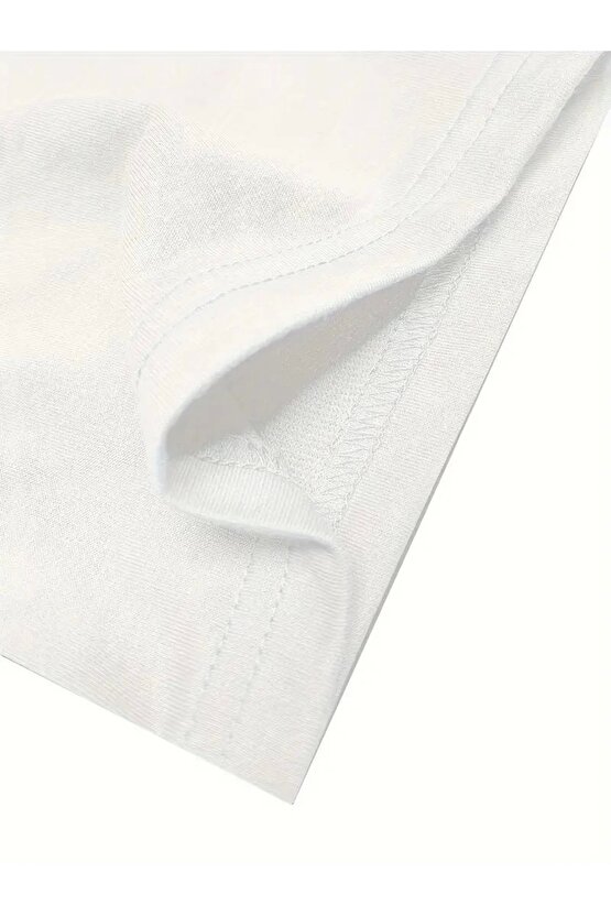 No Risk No Story Baskılı Oversize Bisiklet Yaka T-shirt - Beyaz