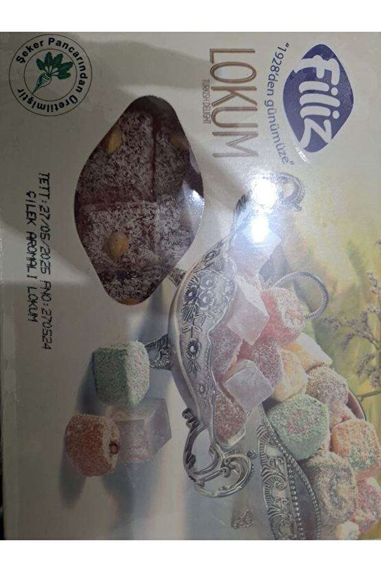 LOKUM ÇİLEKLİ FINDIKLI 375 GR 3 ADET ŞEKER PANCARINDAN ÜRETİLMİŞTİR