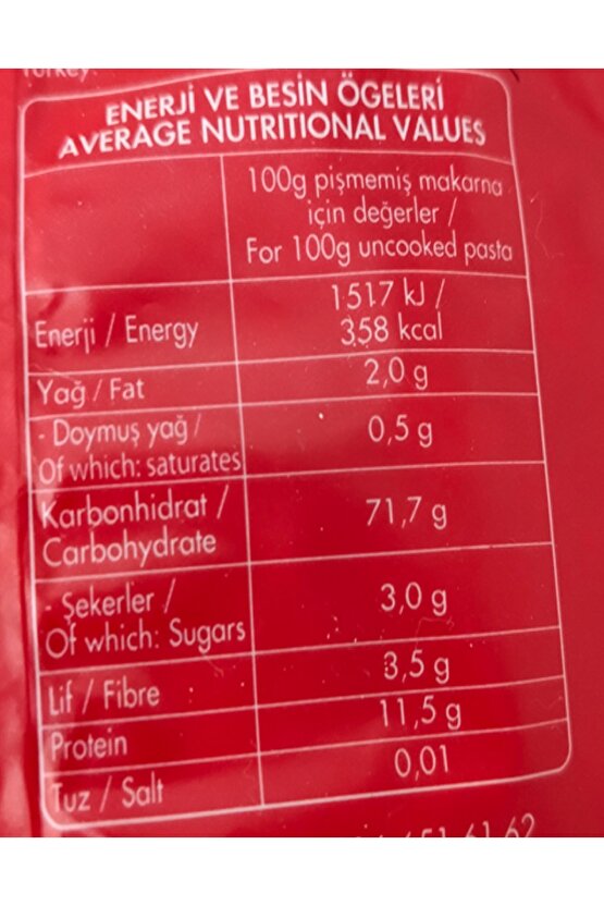 Filiz Yüksük Makarna 500 gr 5 Li Paket