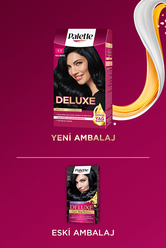 Deluxe 1-1 Gece Mavisi Zengin Yağ Bakımı Kit Saç Boyası Bakım Maskesi