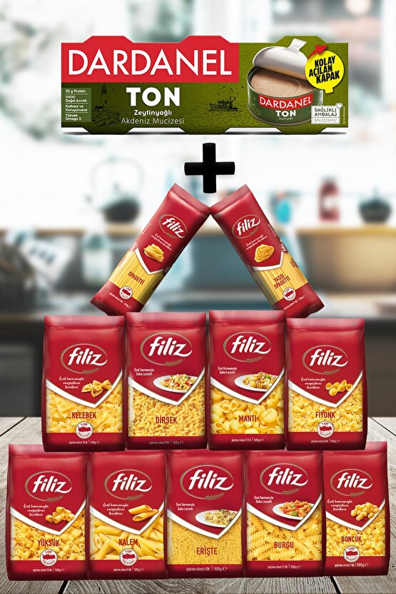 Makarna Ile Dardanel Ton Zeytinyağ Uyum Paketi 12 Parça