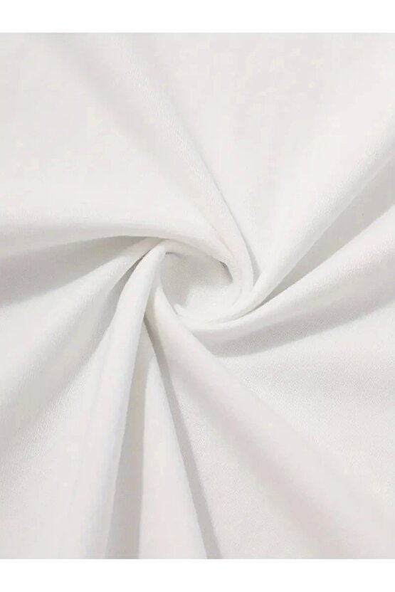 201 Penye Compack Uçak Baskılı Oversize Bisiklet Yaka Kısa Kol T-shirt - Beyaz