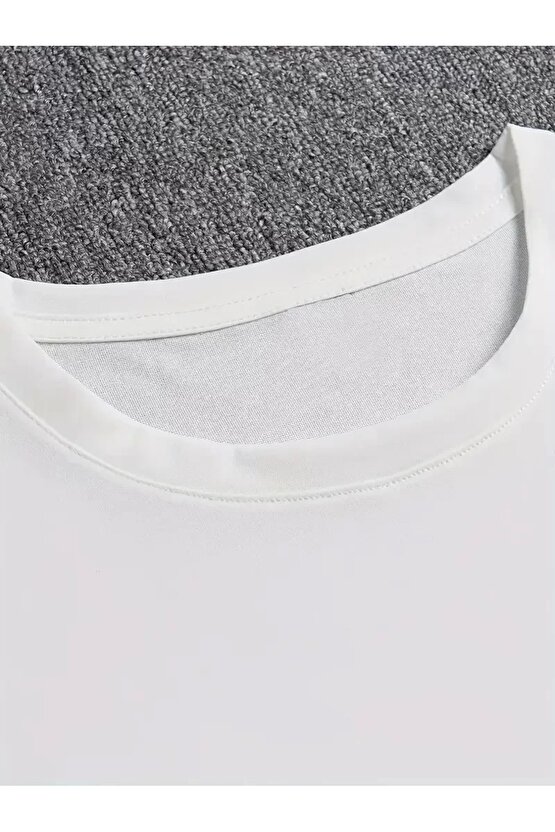 erkekler için Ön Arka Baskılı PERFECTLY günlük Kısa Kol tişört - Beyaz