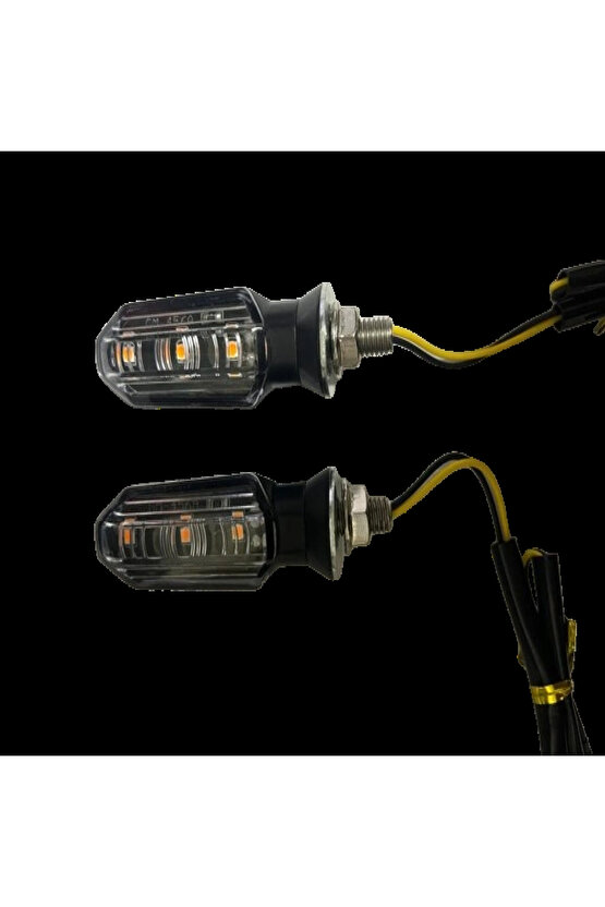 Motosiklet Sinyal Lamba Üniversal 12V Sarı Cam Sarı Led 2Li