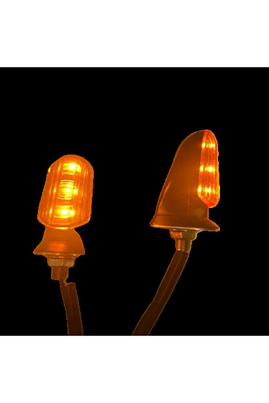 Motosiklet Sinyal Lamba Üniversal 12V Sarı Cam Sarı Led 2Li