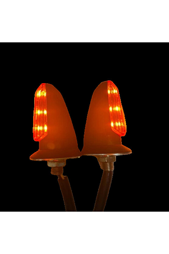 Motosiklet Sinyal Lamba Üniversal 12V Sarı Cam Sarı Led 2Li