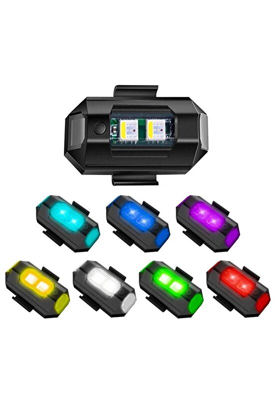 Motor Drone Uçak Kanadı Led Şarjlı Kablosuz Mini Led Çakarlı Lamba