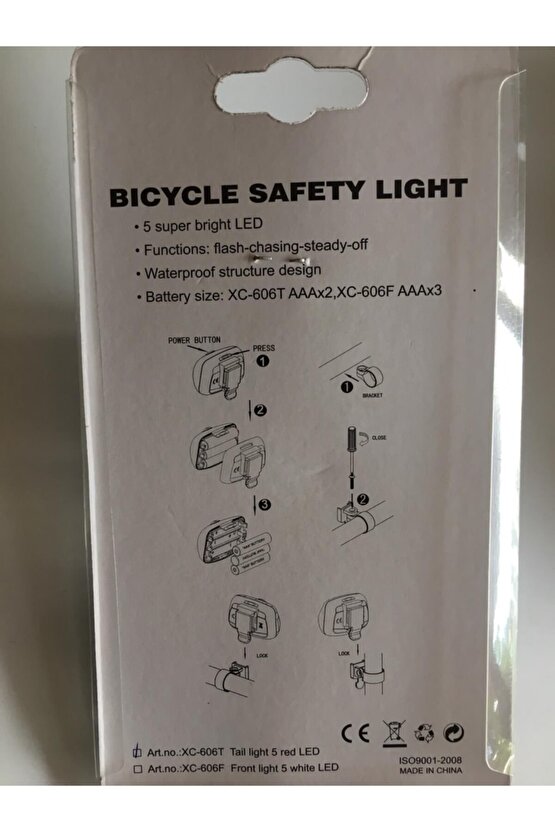 Bisiklet 5 Ledli 3 Fonksiyonlu Pilli Arka Stop Pilleri Ile Beraber