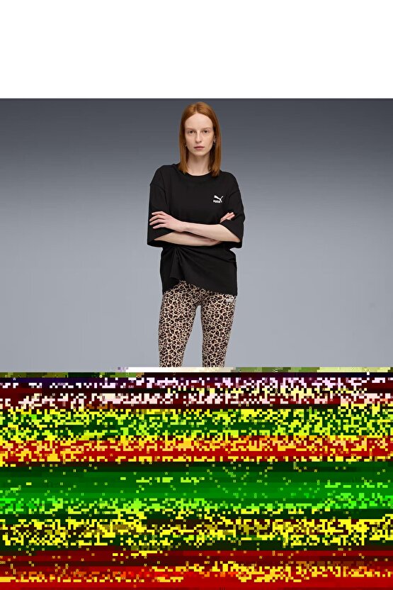 Unisex Baskılı Oversize T-Shirt - Siyah