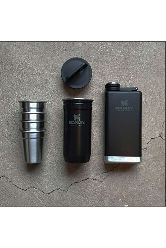 Adv Gift Box Shot Gl St M.blk Flask Shot Seti