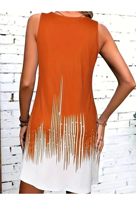 Kadın Askılı Yuvarlak Yakalı Süprem Elbise