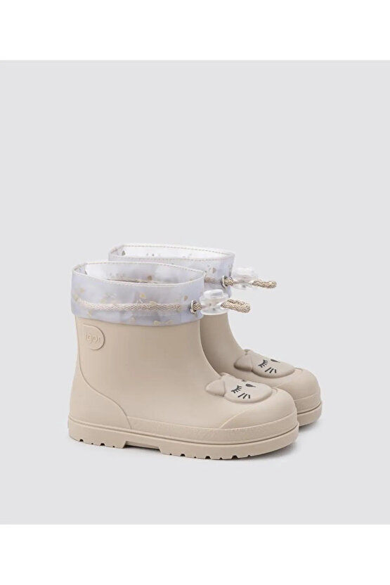 W10322 Mendi Gato Kız Çocuk Yağmur Çizmesi BEJ