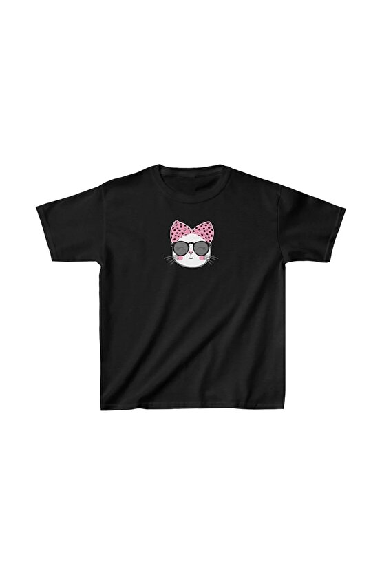 Unisex Çocuk Baskılı T-Shirt - Siyah