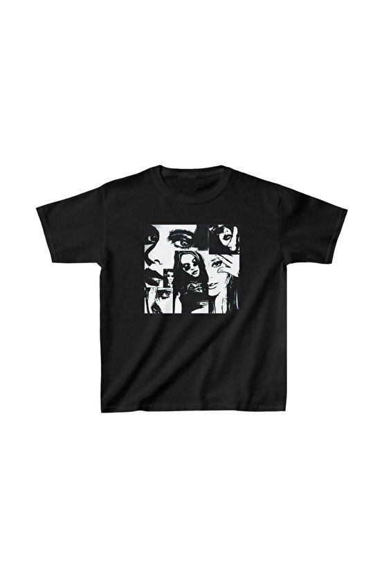 Unisex Çocuk Baskılı T-Shirt - Siyah