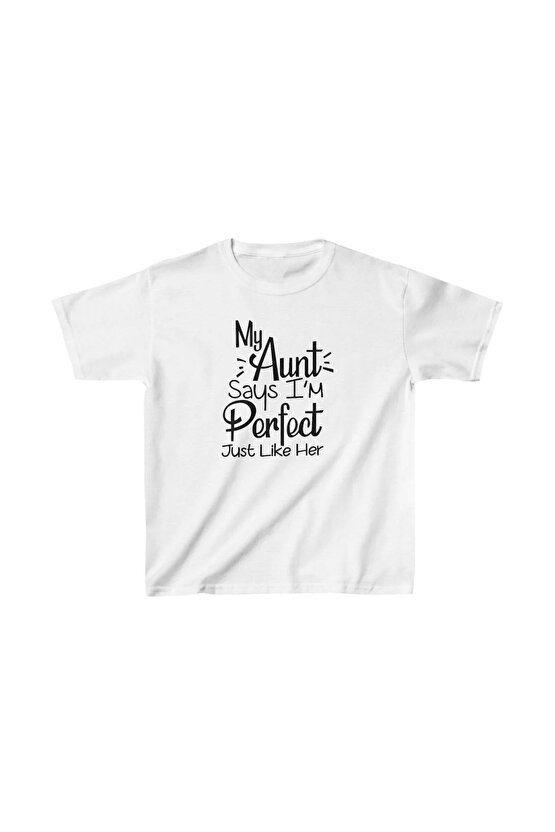 Unisex Çocuk Baskılı T-Shirt - Beyaz