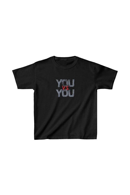 Unisex Çocuk Baskılı T-Shirt - Siyah