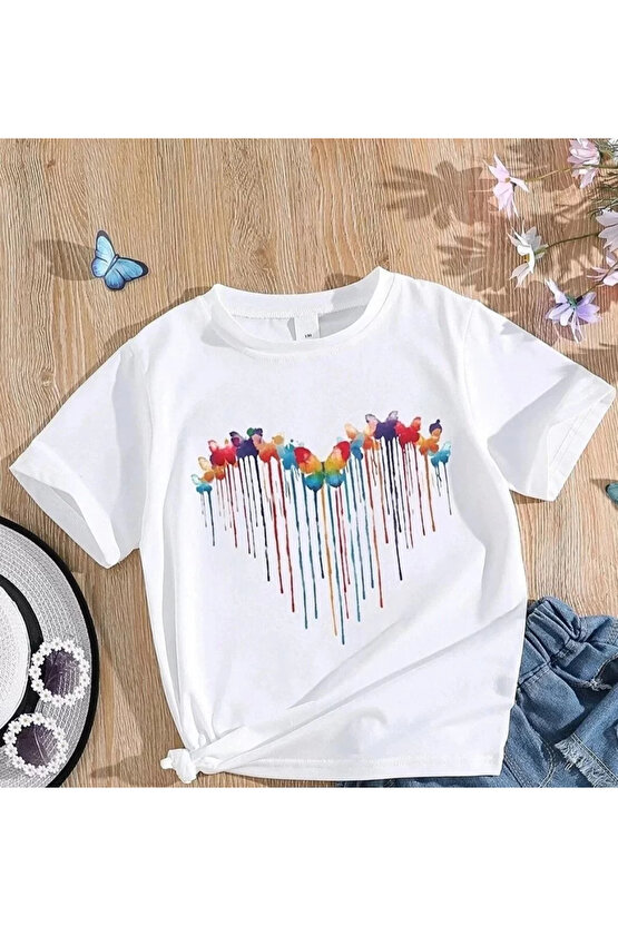 Çocuk Unisex Baskılı T-Shirt - Beyaz