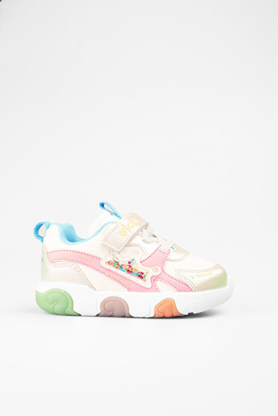 Queen Işıklı Kız Bebek Beyaz Spor Ayakkabı