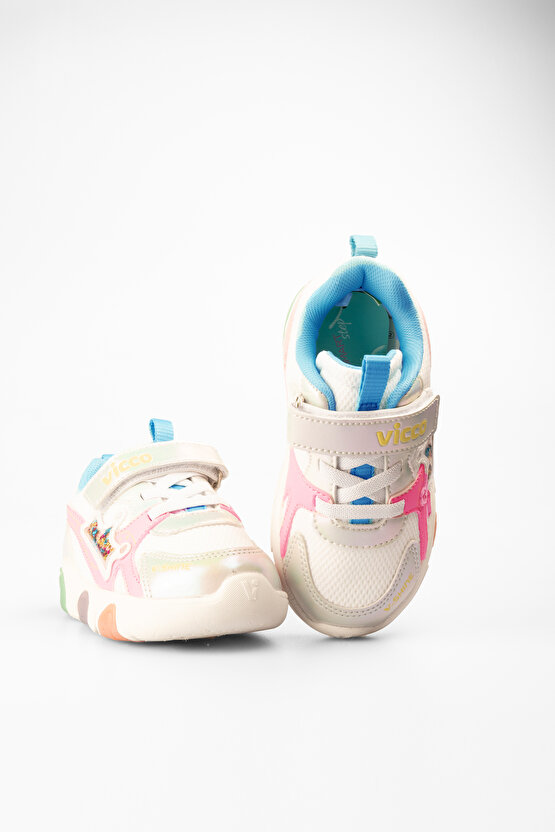 Queen Işıklı Kız Bebek Beyaz Spor Ayakkabı