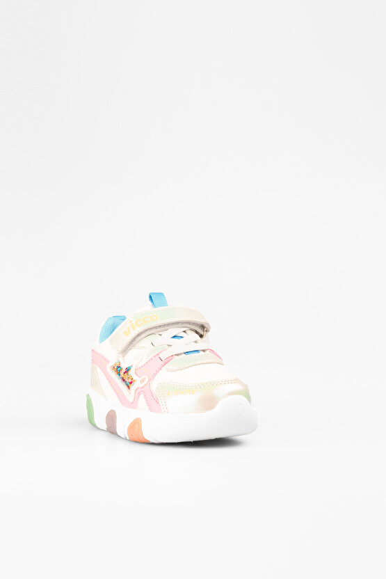 Queen Işıklı Kız Bebek Beyaz Spor Ayakkabı