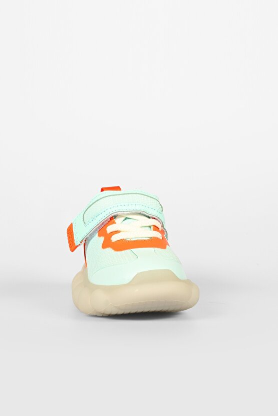 Unisex Çocuk Bread Işıklı Mint Yeşil-Turuncu Sneaker