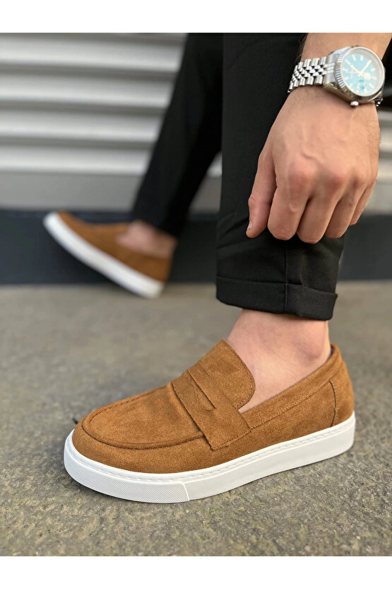 JY180 Estilo X Bağcıksız Süet Erkek Günlük Spor Klasik Ayakkabı SBT - Taba