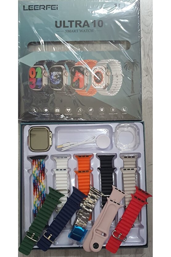 10 KORDONLU AKILLI SAAT KORUMA KILIFI HEDİYELİ BLUETOOTH TELEFON GÖRÜŞMESİ MESAJ BİLDİRİM MÜZİK