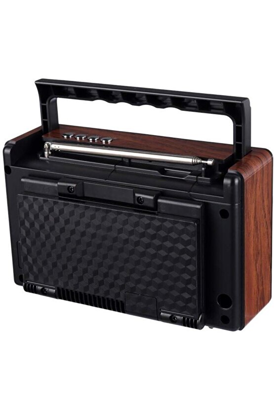 GÜNEŞ PANELLİ NOSTALJİK FM RADYO BLUETOOTH HOPARLÖR ŞARJLI KABLOSUZ SPEAKER SD KART USB GİRİŞLİ
