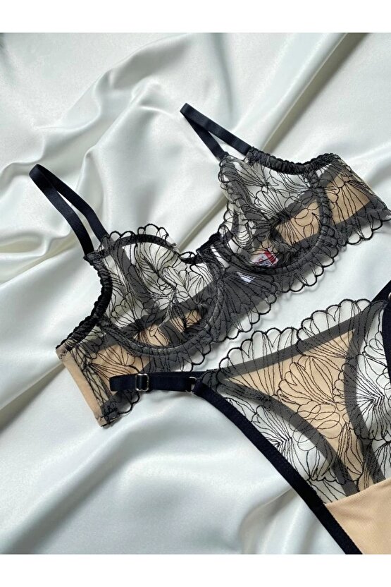 Dantel balenli bralet takım