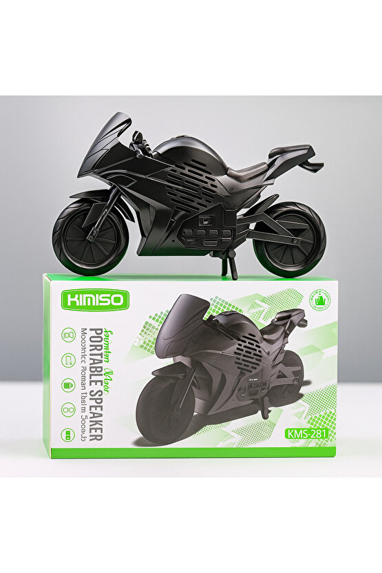 KMS-281 ŞARJLI BLUETOOTH HOPARLÖR 5W MİNİ RADYO SD KART USB GİRİŞLİ SES BOMBASI TWS ÖZELLİKLİ MOTOR