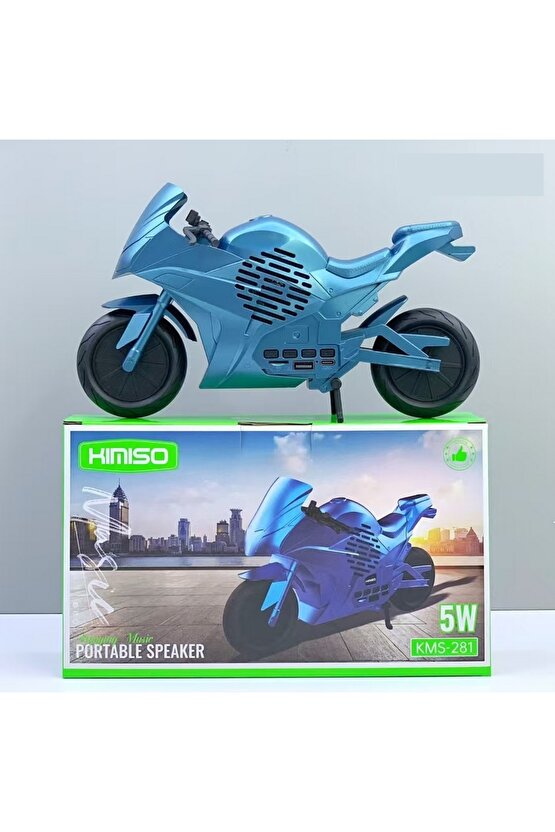 KMS-281 ŞARJLI BLUETOOTH HOPARLÖR 5W MİNİ RADYO SD KART USB GİRİŞLİ SES BOMBASI TWS ÖZELLİKLİ MOTOR