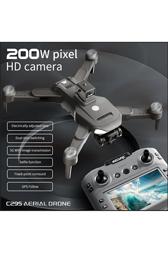 GPS Lİ DRONE EKRANLI UZAKTAN KUMANDA APP DESTEKLİ QUADCOPTER BRUSHLESS MOTOR 4K KAMERA