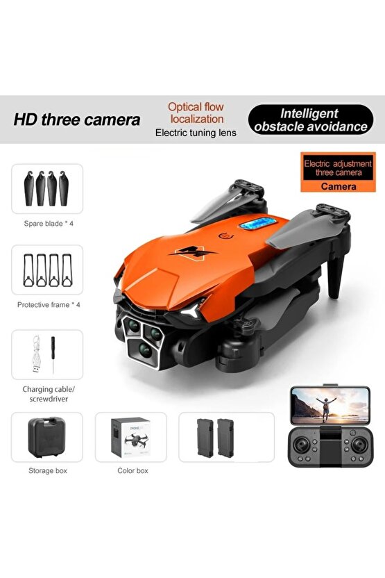 ÇİFT KAMERA VE BATARYALI DRONE UZAKTAN KUMANDALI APP DESTEKLİ QUADCOPTER TEK TUŞ İLE İNİŞ KALKIŞ