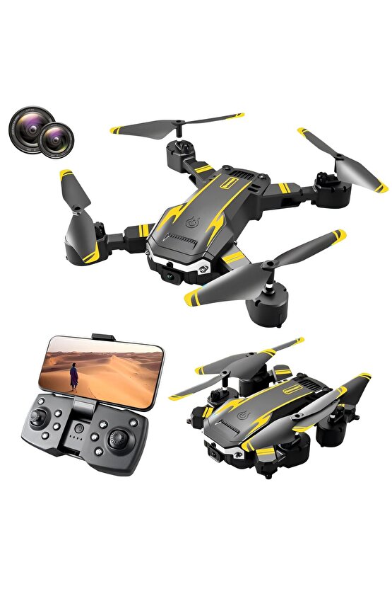 ÇİFT KAMERA VE BATARYALI DRONE UZAKTAN KUMANDALI APP DESTEKLİ QUADCOPTER TEK TUŞ İLE İNİŞ KALKIŞ