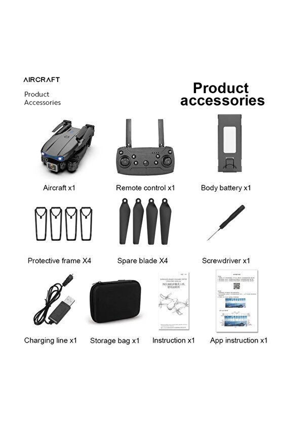 ÇİFT KAMERALI ÇİFT BATARYALI DRONE UZAKTAN KUMANDALI APP DESTEKLİ QUADCOPTER