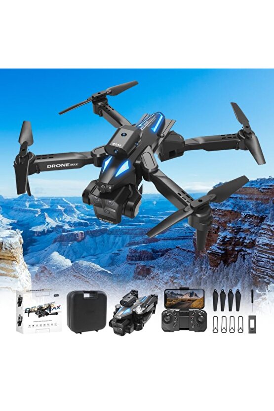 ÇİFT KAMERALI ENGEL KAÇINMA SENSÖRLÜ DRONE UZAKTAN KUMANDALI APP DESTEKLİ LED IŞIKLI QUADCOPTER