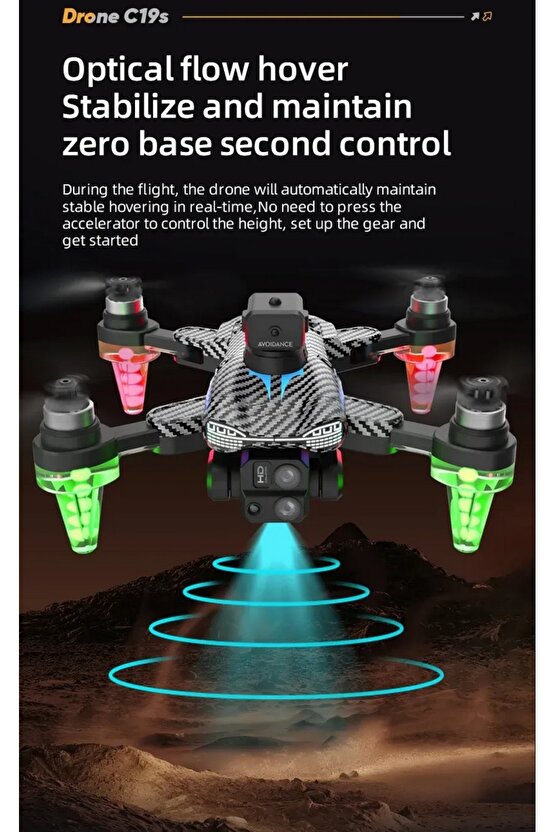 ÇİFT KAMERALI ENGEL KAÇINMA SENSÖRLÜ DRONE UZAKTAN KUMANDALI APP DESTEKLİ LED IŞIKLI QUADCOPTER