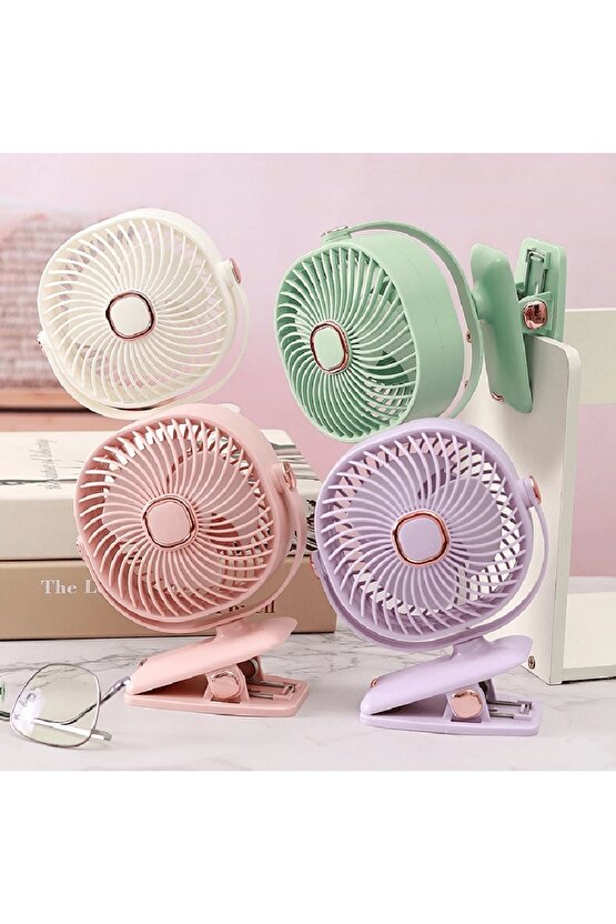 ŞARJLI FAN MANDALLI 360 DERECE AYARLANABİLİR VANTİLATÖR TAŞINABİLİR KLİPSLİ SERİNLETİCİ FAN
