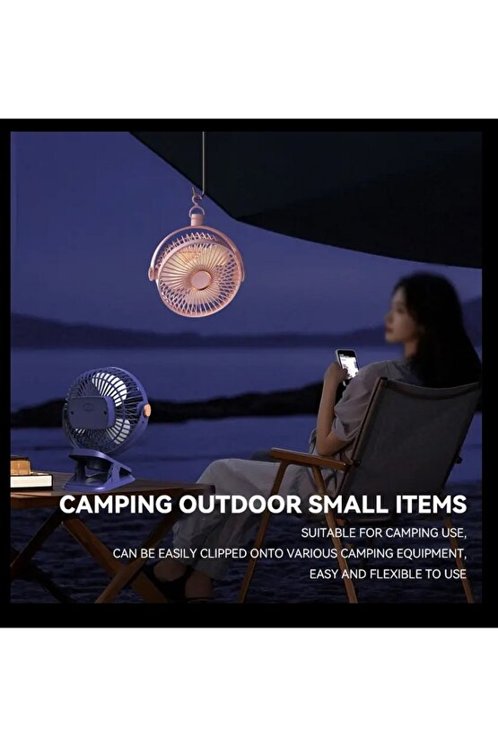 MANDALLI MİNİ ŞARJLI FAN ASKILI VANTİLATÖR MASAÜSTÜ HAVA SERİNLETİCİ